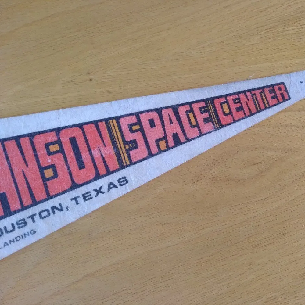 Vintage 60s Johnson Space Center Apollo 2 Moon Landing Pennant Flag